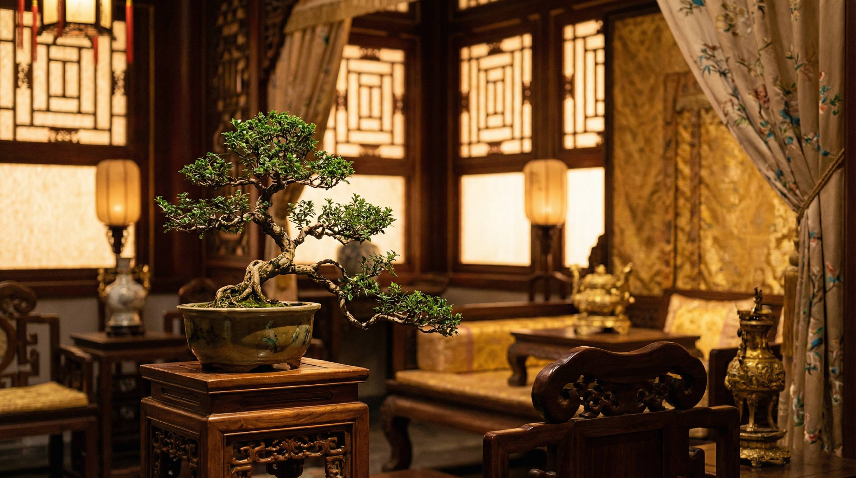 小马拉大车植物视频 - 古典盆景艺术视频